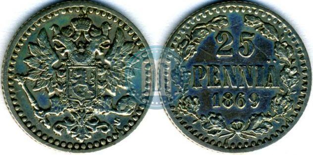 Picture 25 pennia 1869 year S 