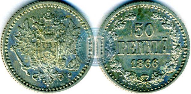 Фото 50 пенни 1866 года S 