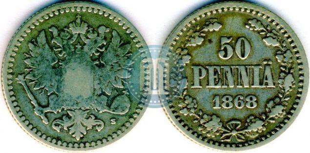 Фото 50 пенни 1868 года S 