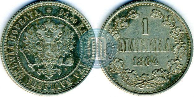 Picture 1 markka 1864 year S 