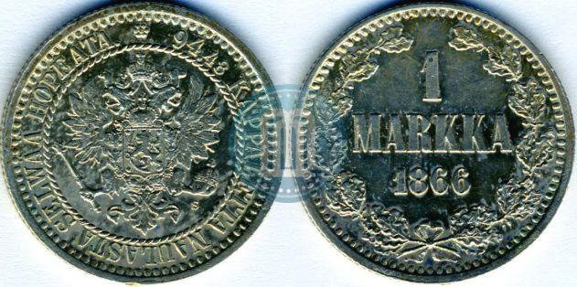 Picture 1 markka 1866 year S 