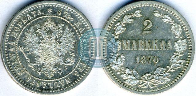 Picture 2 markkaa 1870 year S 