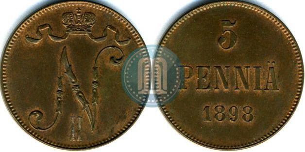 Фото 5 пенни 1898 года  