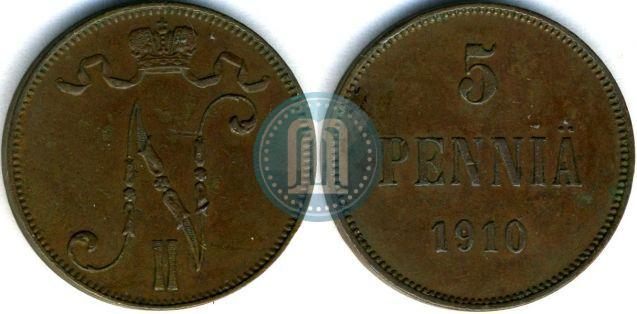 Picture 5 pennia 1910 year  