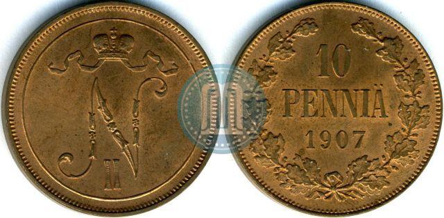 Picture 10 pennia 1907 year  