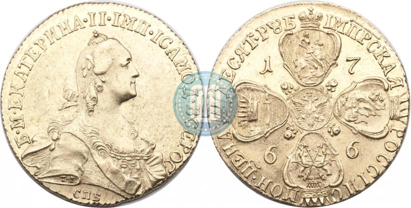 Picture 10 roubles 1766 year СПБ 