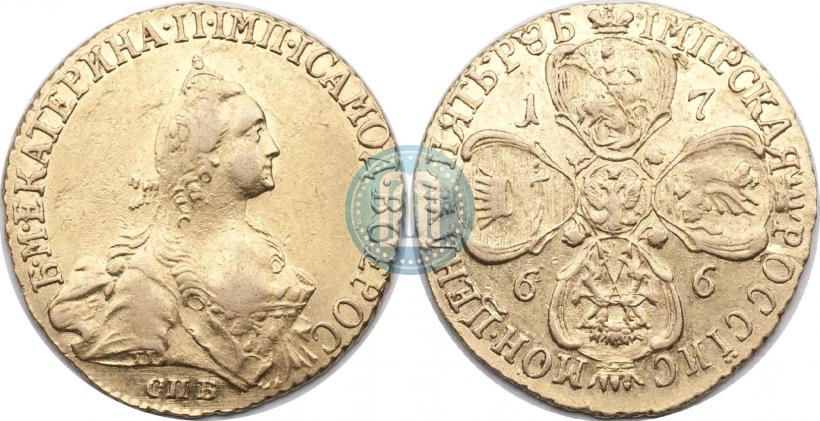 Picture 5 roubles 1766 year СПБ 