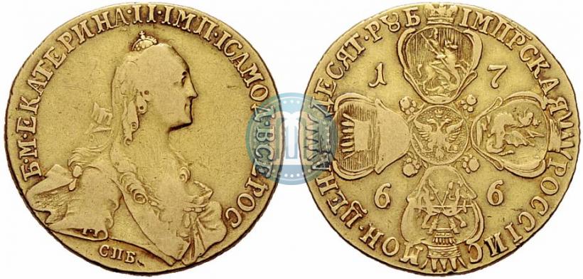 Picture 10 roubles 1766 year СПБ 