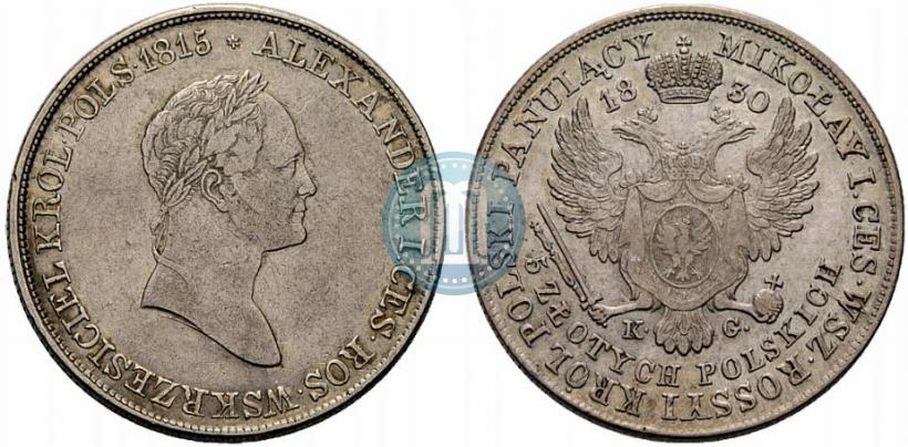 Picture 5 złotych 1830 year KG 