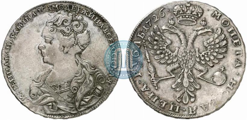 Picture 1 rouble 1726 year  "Moscow type, portrait turned to the left"