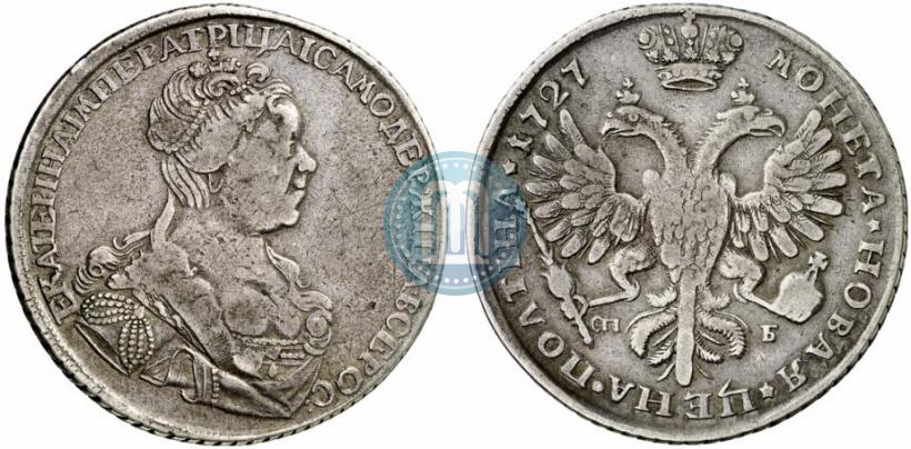 Picture Poltina 1727 year СПБ "Petersburg type, portrait turned to the right"