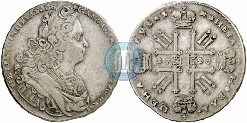 Фото 1 рубль 1728 года  "Тип 1727"