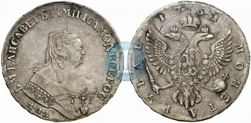 Фото 1 рубль 1751 года ММД 
