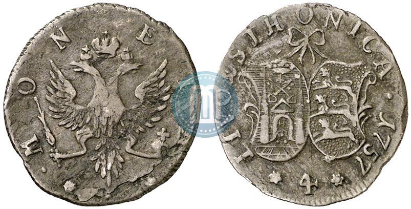 Фото 4 копейки 1757 года  "Ливонез"