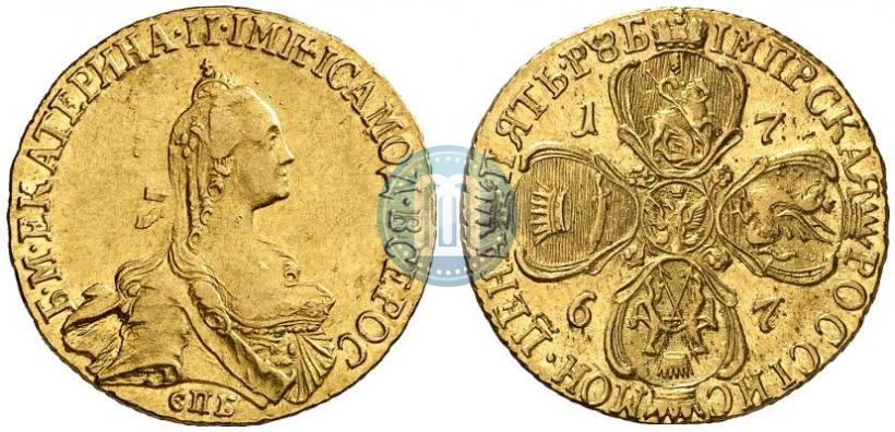 Picture 5 roubles 1767 year СПБ 