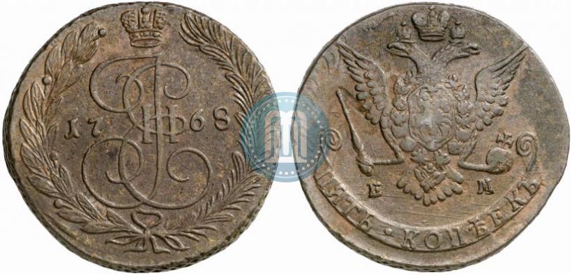 Фото 5 копеек 1768 года ЕМ 