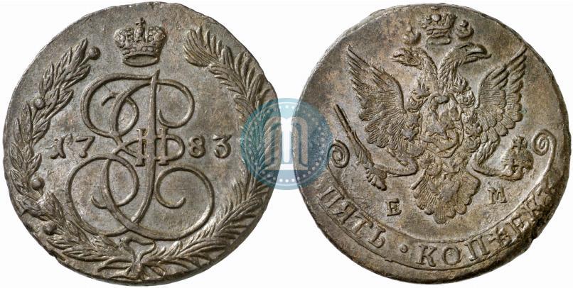 Фото 5 копеек 1783 года ЕМ 