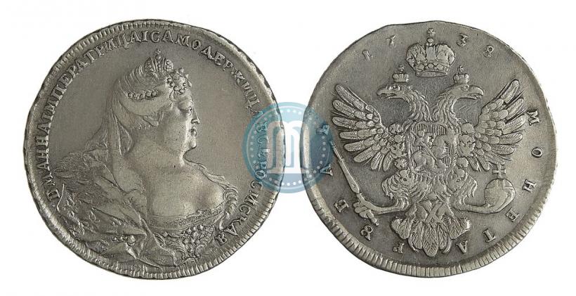 Фото 1 рубль 1738 года  "Московский тип"