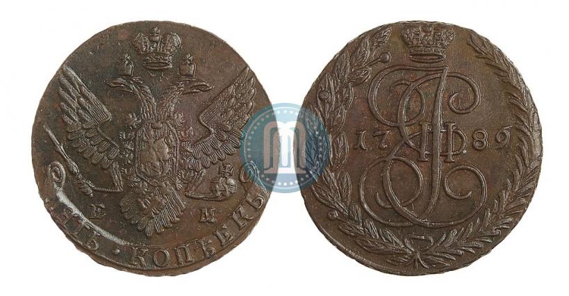 Picture 5 kopecks 1789 year ЕМ 