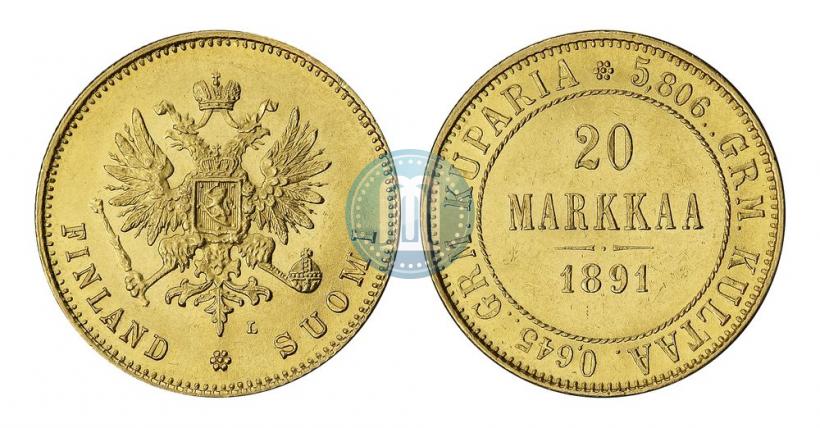 Picture 20 markkaa 1891 year L 
