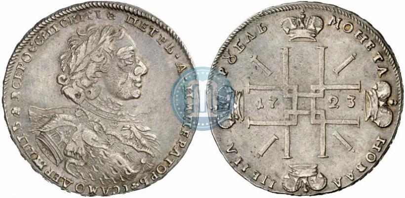Фото 1 рубль 1723 года OK "Портрет в горностаевой мантии"