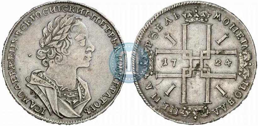 Picture 1 rouble 1724 year OK "Portrait in ancient armour"