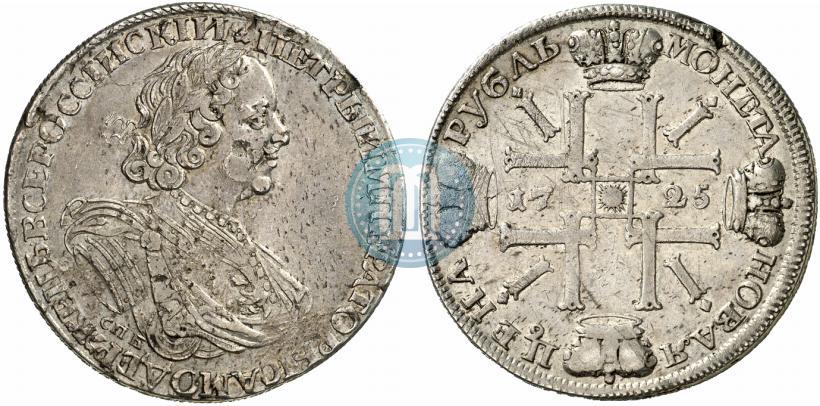 Picture 1 rouble 1725 year СПБ "Sun rouble, portrait in armour"