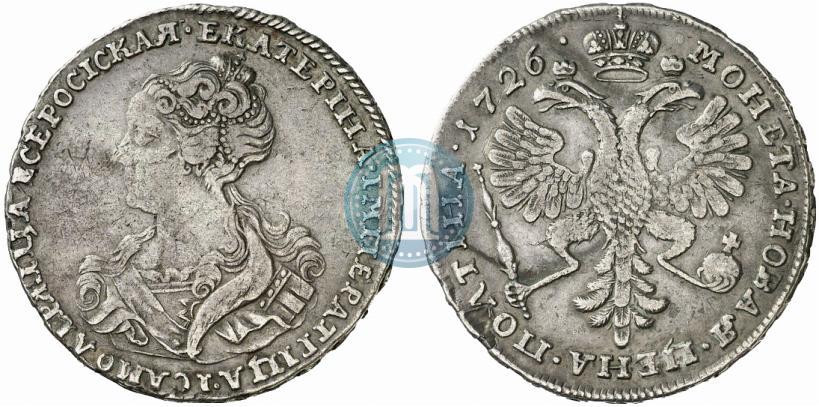 Picture Poltina 1726 year  "Moscow type, portrait turned to the left"