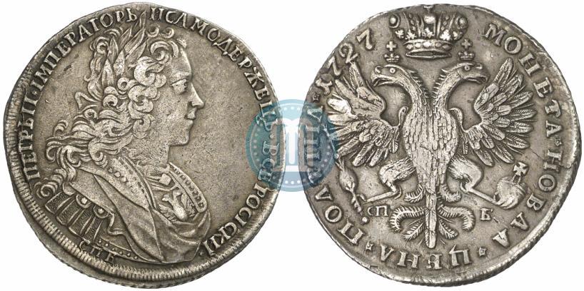 Фото Полтина 1727 года СПБ "Петербургский тип"