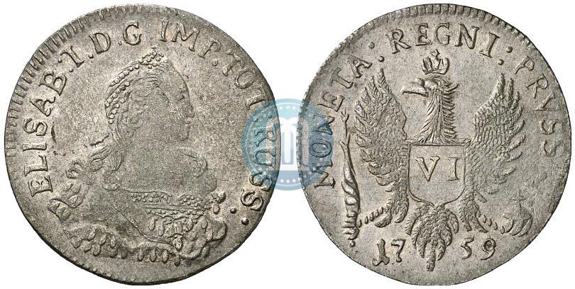Picture 6 groszy 1759 year  