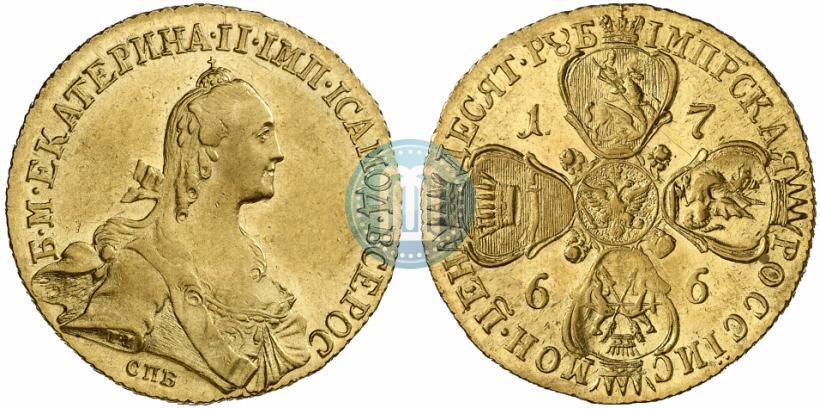 Picture 10 roubles 1766 year СПБ 