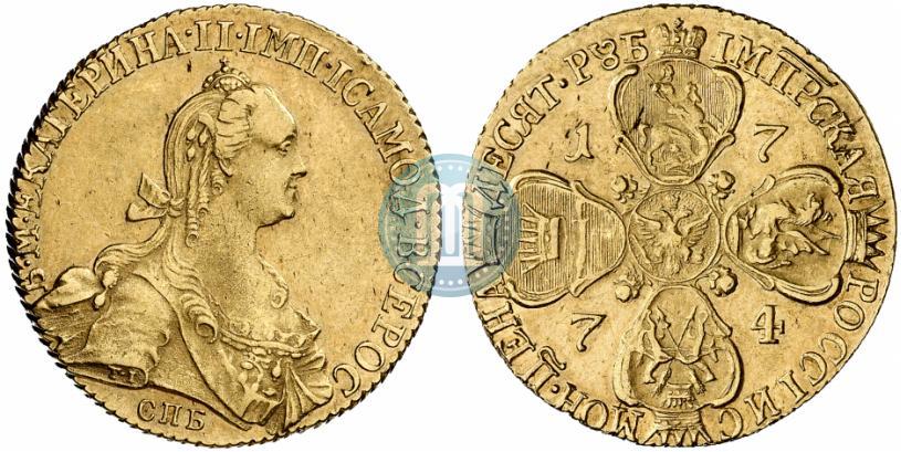 Picture 10 roubles 1774 year СПБ 