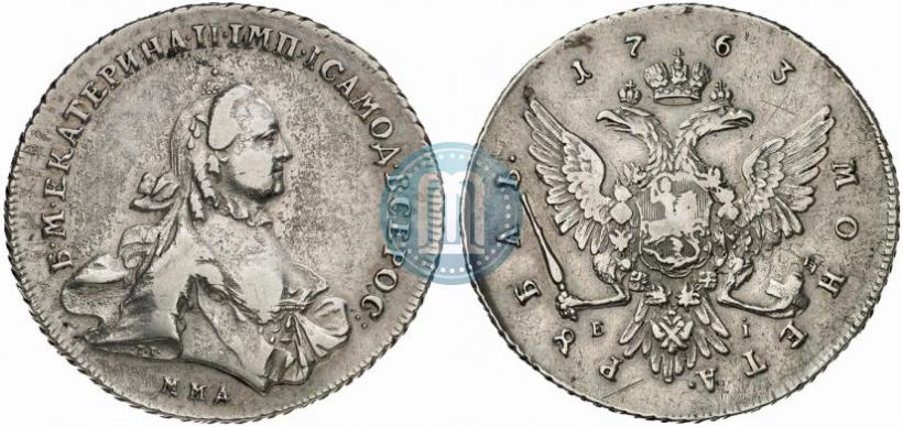 Picture 1 rouble 1763 year ММД-EI 