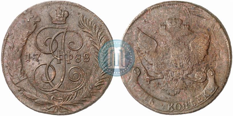 Фото 5 копеек 1788 года ММ 