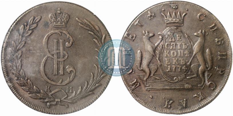 Picture 10 kopecks 1774 year КМ 
