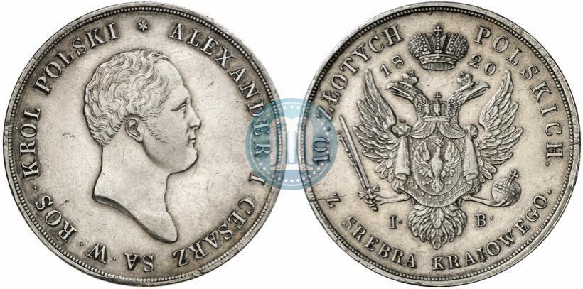 Picture 10 złotych 1820 year IB 