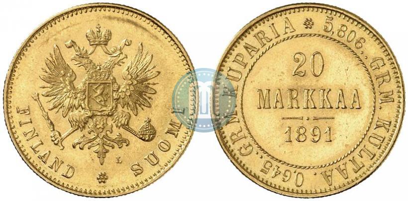 Picture 20 markkaa 1891 year L 