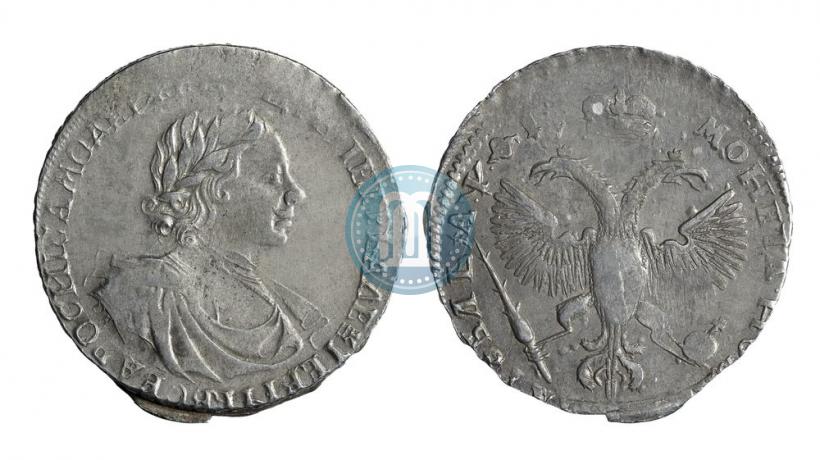 Фото 1 рубль 1719 года OK "Портрет в латах"