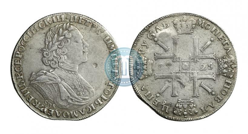 Picture 1 rouble 1725 year СПБ "Sun rouble, portrait in armour"