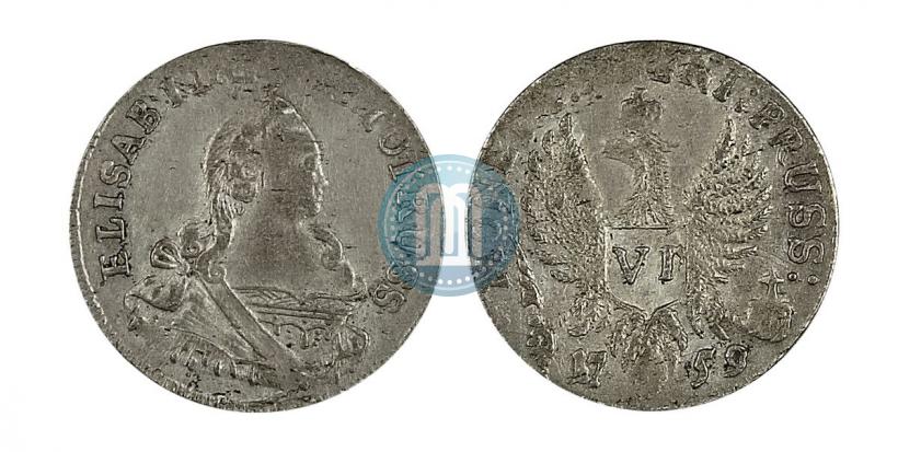 Picture 6 groszy 1759 year  