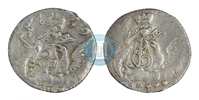 Фото 5 копеек 1759 года СПБ 