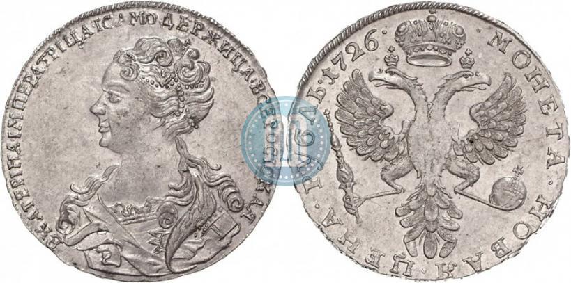 Picture 1 rouble 1726 year  "Moscow type, portrait turned to the left"