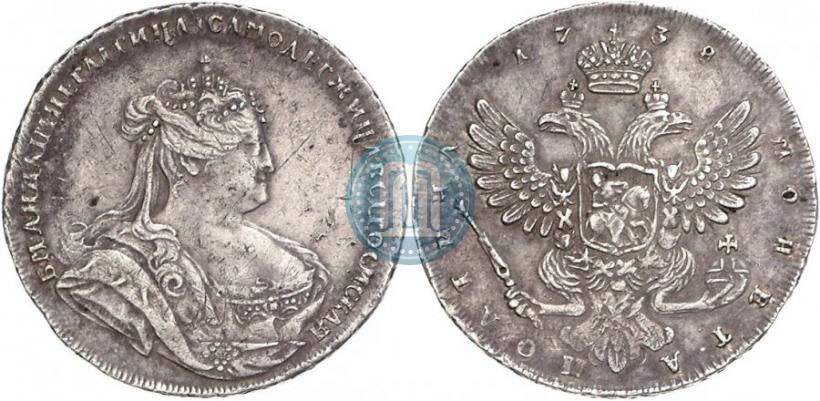 Фото Полтина 1738 года  "Петербургский тип"