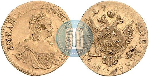 Фото 1 рубль 1757 года  