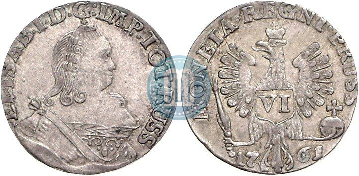 Picture 6 groszy 1761 year  