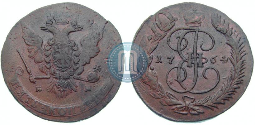Picture 5 kopecks 1764 year ММ 