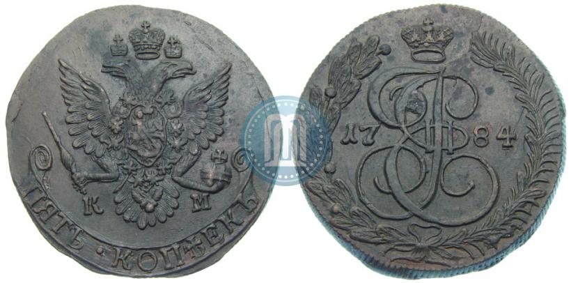 Picture 5 kopecks 1784 year КМ 