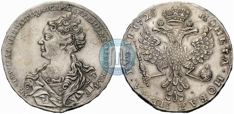 Picture 1 rouble 1726 year  "Moscow type, portrait turned to the left"