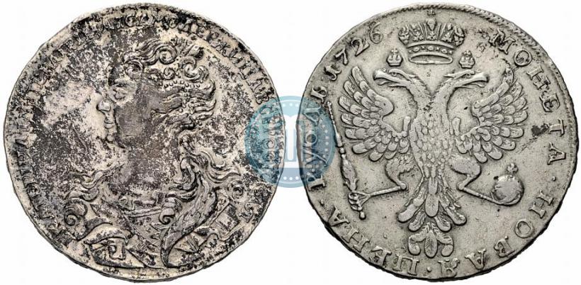 Picture 1 rouble 1726 year  "Moscow type, portrait turned to the left"