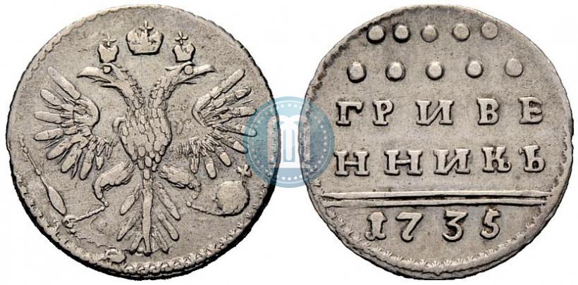 Picture Grivennik 1735 year  